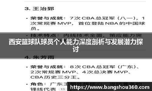 西安篮球队球员个人能力深度剖析与发展潜力探讨